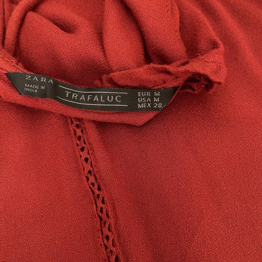 ⭐️ Zara Trafaluc Long Sleeve Mini Dress With Tie String In Size M - Picture 2 of 9